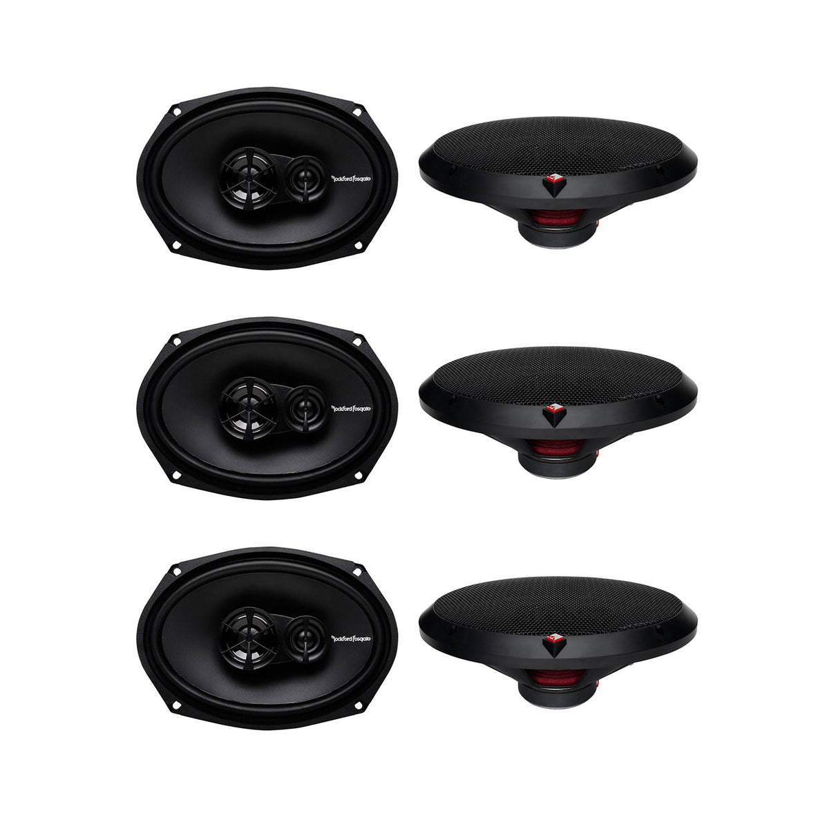 Rockford Fosgate R169X3 6x9" 130W 3 Way Car Coaxial Speakers Audio (6 Pack)