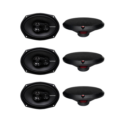 Rockford Fosgate R169X3 6x9" 130W 3 Way Car Coaxial Speakers Audio (6 Pack)