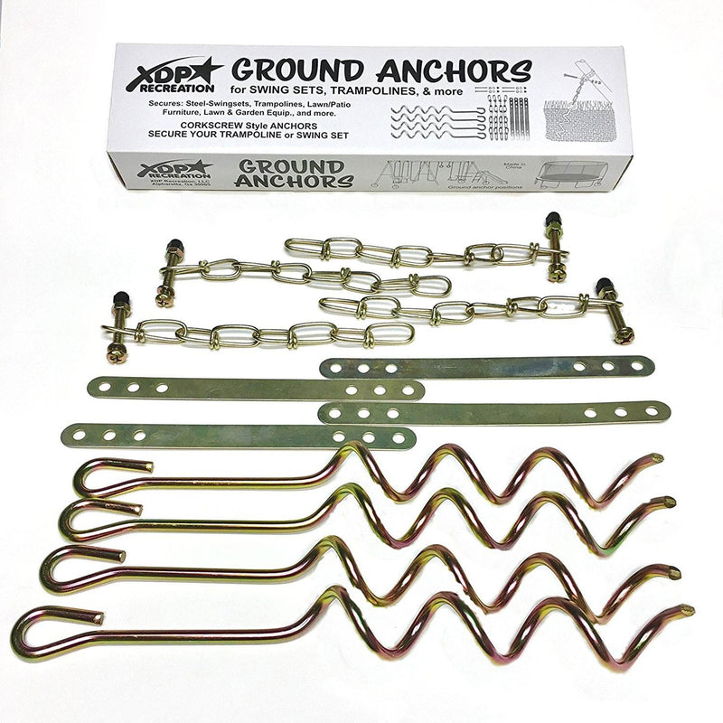 XDP Recreation Swing Set Trampoline & Patio Metal Ground Anchor Kit (2 Pack)