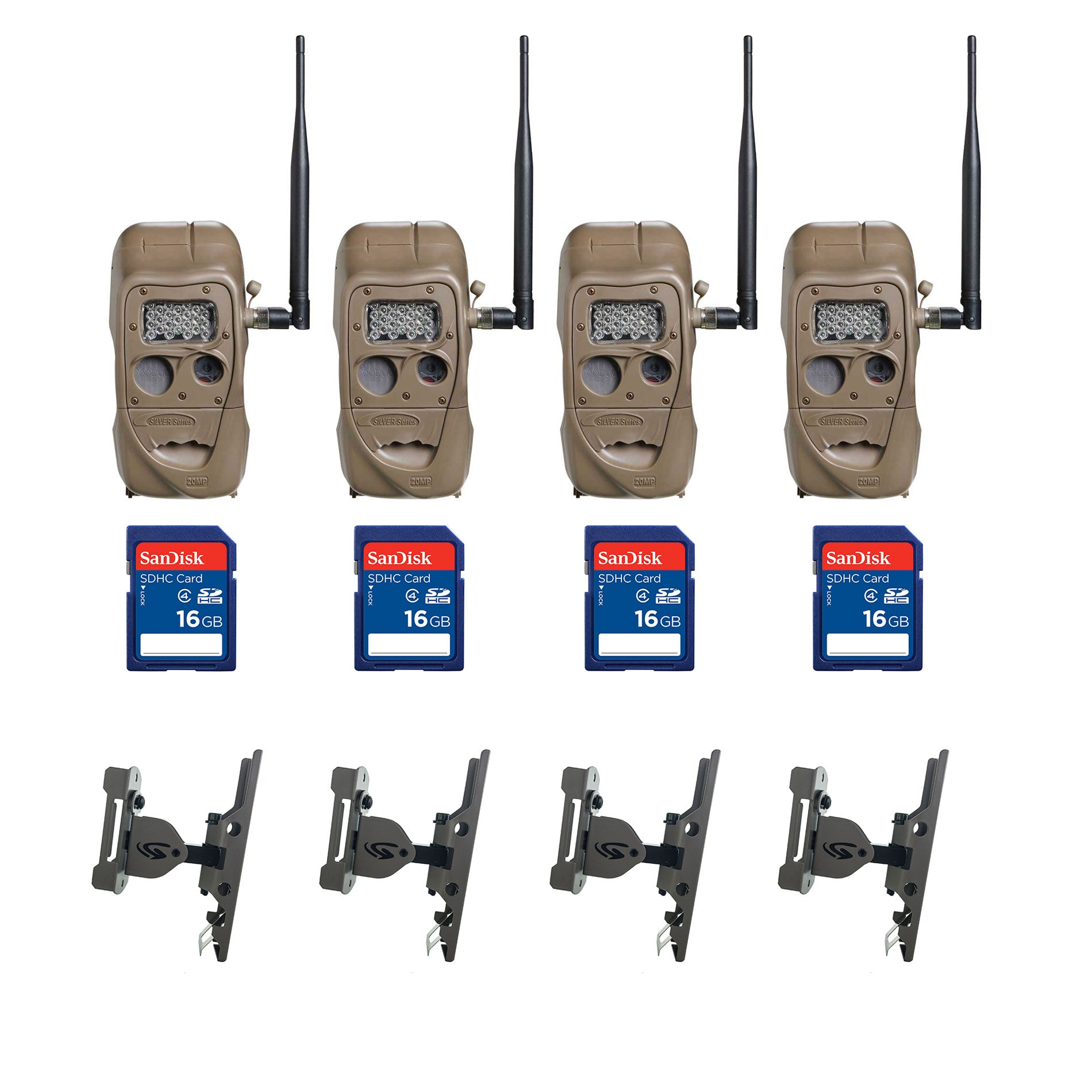 Cuddeback 20MP Game Camera (4 Pk) + 16GB SD Card (4 Pk) + Camera Mount (4 Pk)