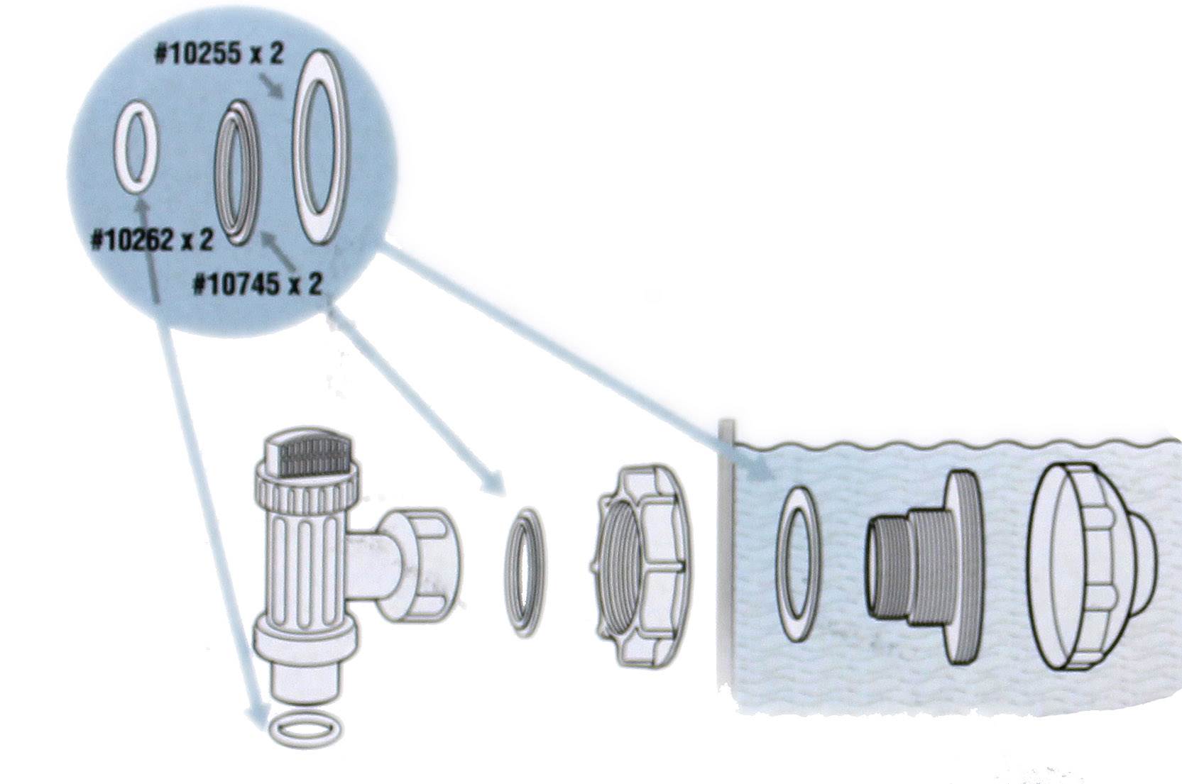 Intex 25006 Large Strainer Rubber Washer & Ring Pack Replacement Parts (6 Pack) - VMInnovations