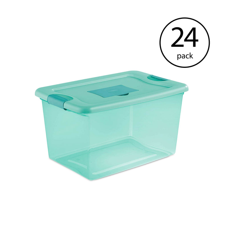 Sterilite 64 Quart Fresh Scent Stackable Plastic Storage Box Container (24 Pack)