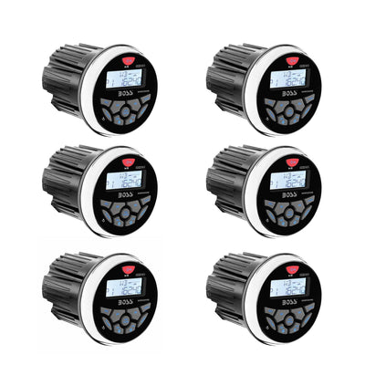 Boss Audio 3" Gauge Hole Marine Bluetooth MP3 Stereo Boat Receiver (6 Pack)