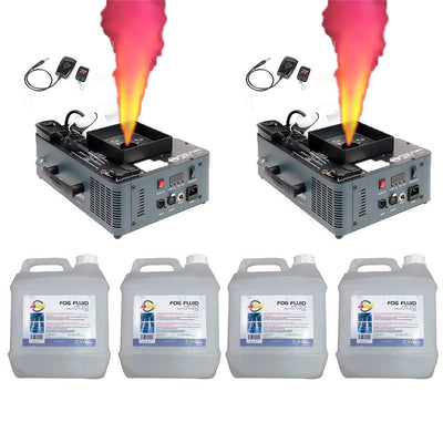 American DJ Fog Fury Jett Smoke Machine (2 Pack) & Fog Machine Juice (4 Pack)