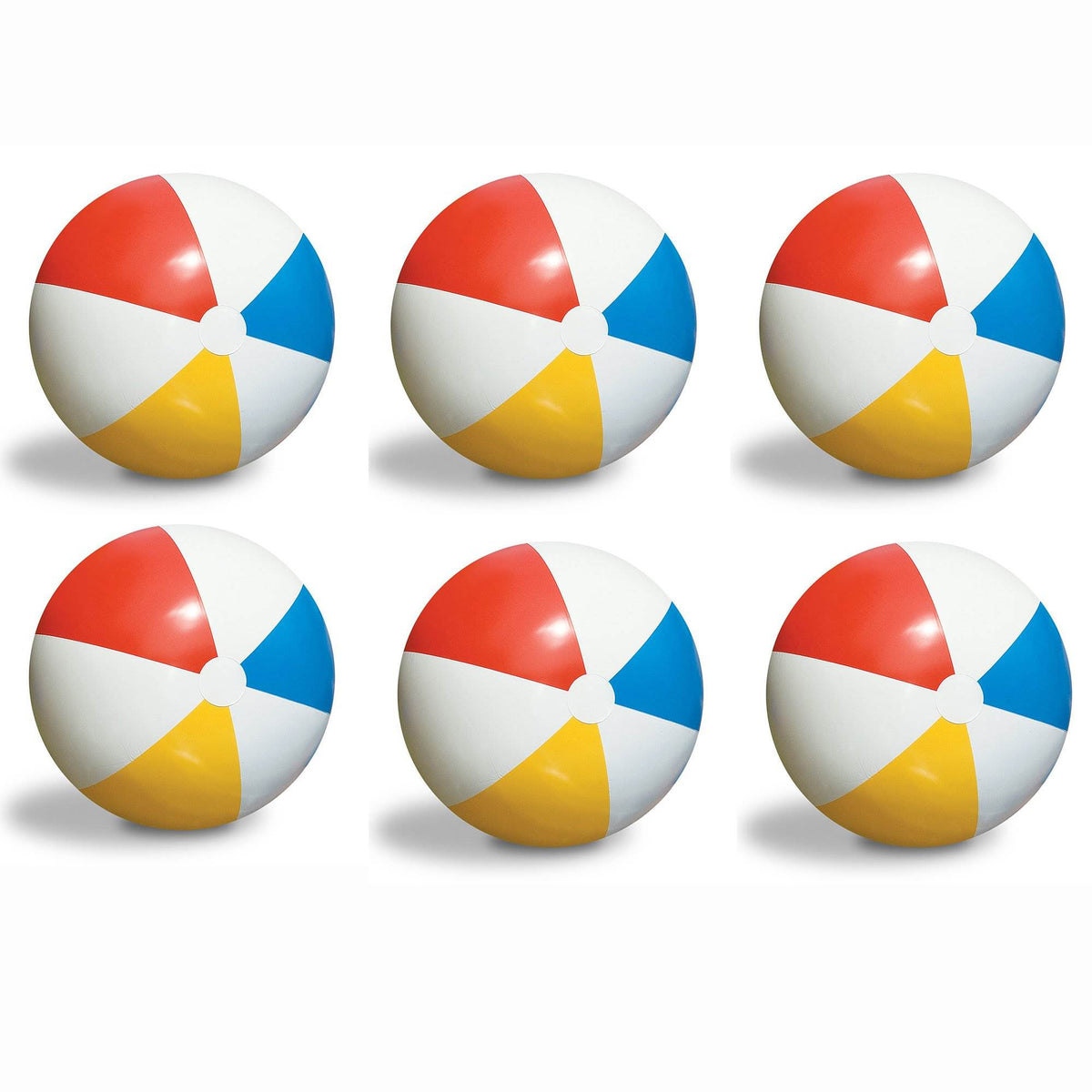 Swimline Inflatable 36" Classic Rainbow Beach Ball For Pool/Lake (6 Pack)