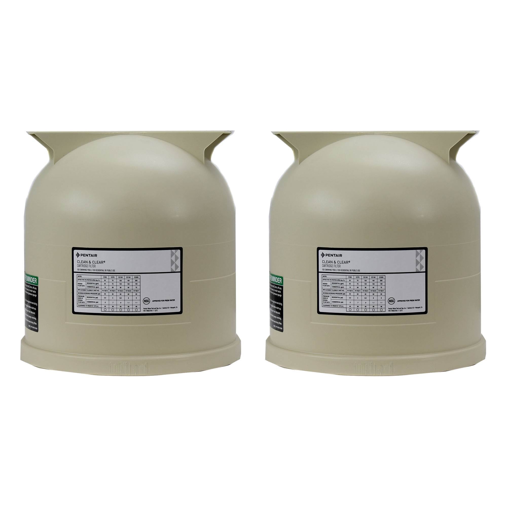 Pentair 178561 Clean Clear Predator Swimming Pool Cartridge Filter Lid (2 Pack)