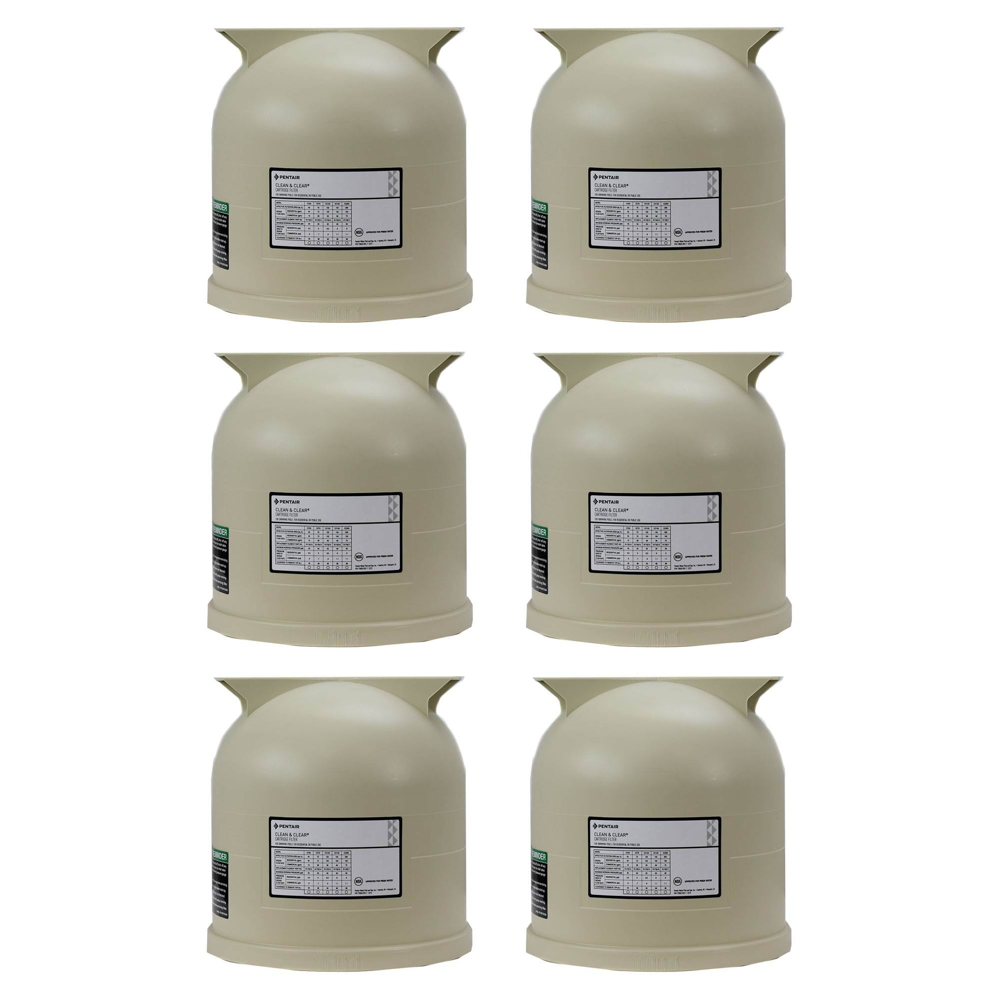 Pentair 178561 Clean Clear Predator Swimming Pool Cartridge Filter Lid (6 Pack)