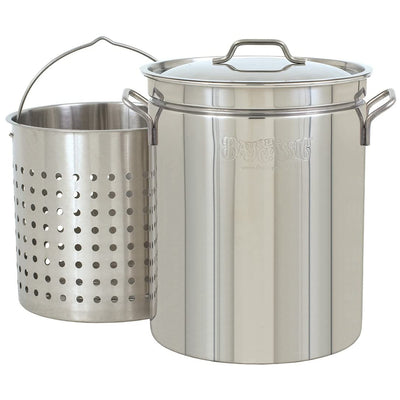 Bayou Classic 44 Qt Stainless Steel Stock Pot with Steamer Basket (Open Box) - VMInnovations