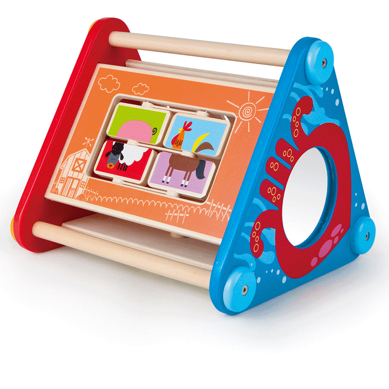 Hape Take Along Wooden Baby Toddler Activity Learning Building Box Toy (4 Pack)
