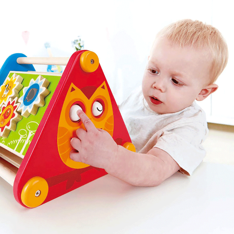 Hape Take Along Wooden Baby Toddler Activity Learning Building Box Toy (4 Pack)