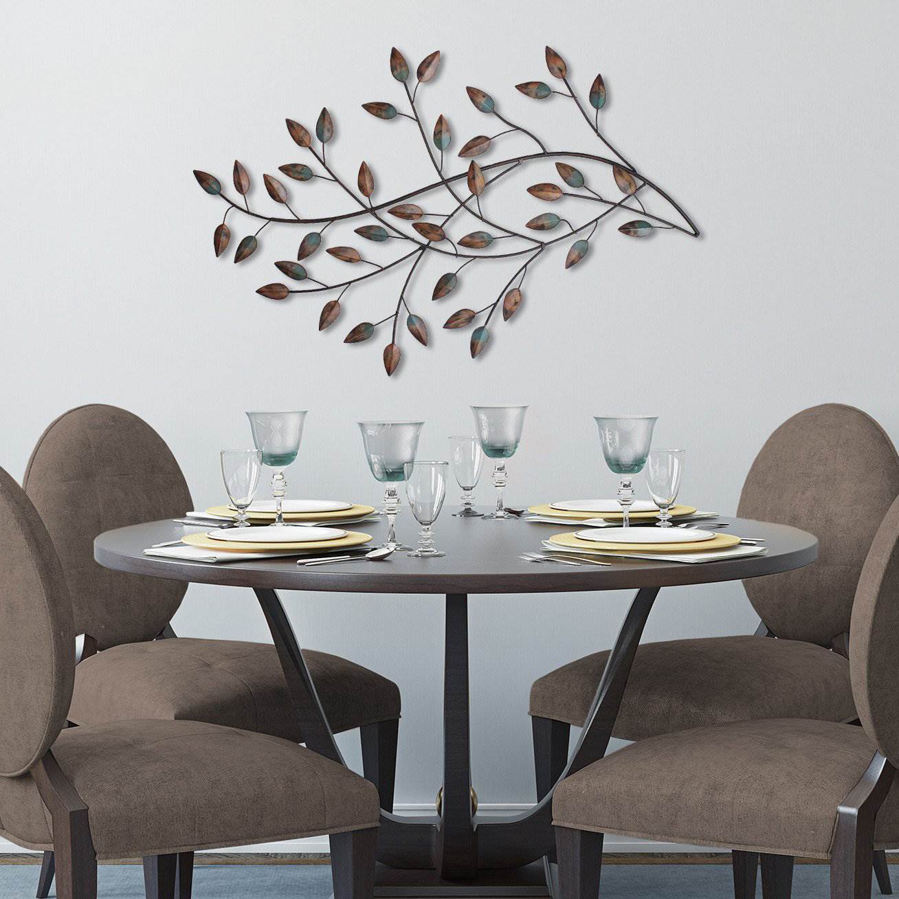 Stratton Home Decor Blowing Leaves Contemporary Modern Decorative Wall Art Set - VMInnovations