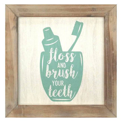 Stratton Home Decor "Floss, Flush, Wipe, Wash" Cute Bathroom Wall Art (Used)