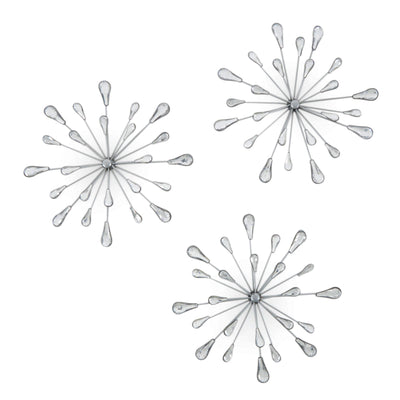 Stratton Home Decor Hand Painted Bursts Modern Wall Art Set of 3, Silver (Used)