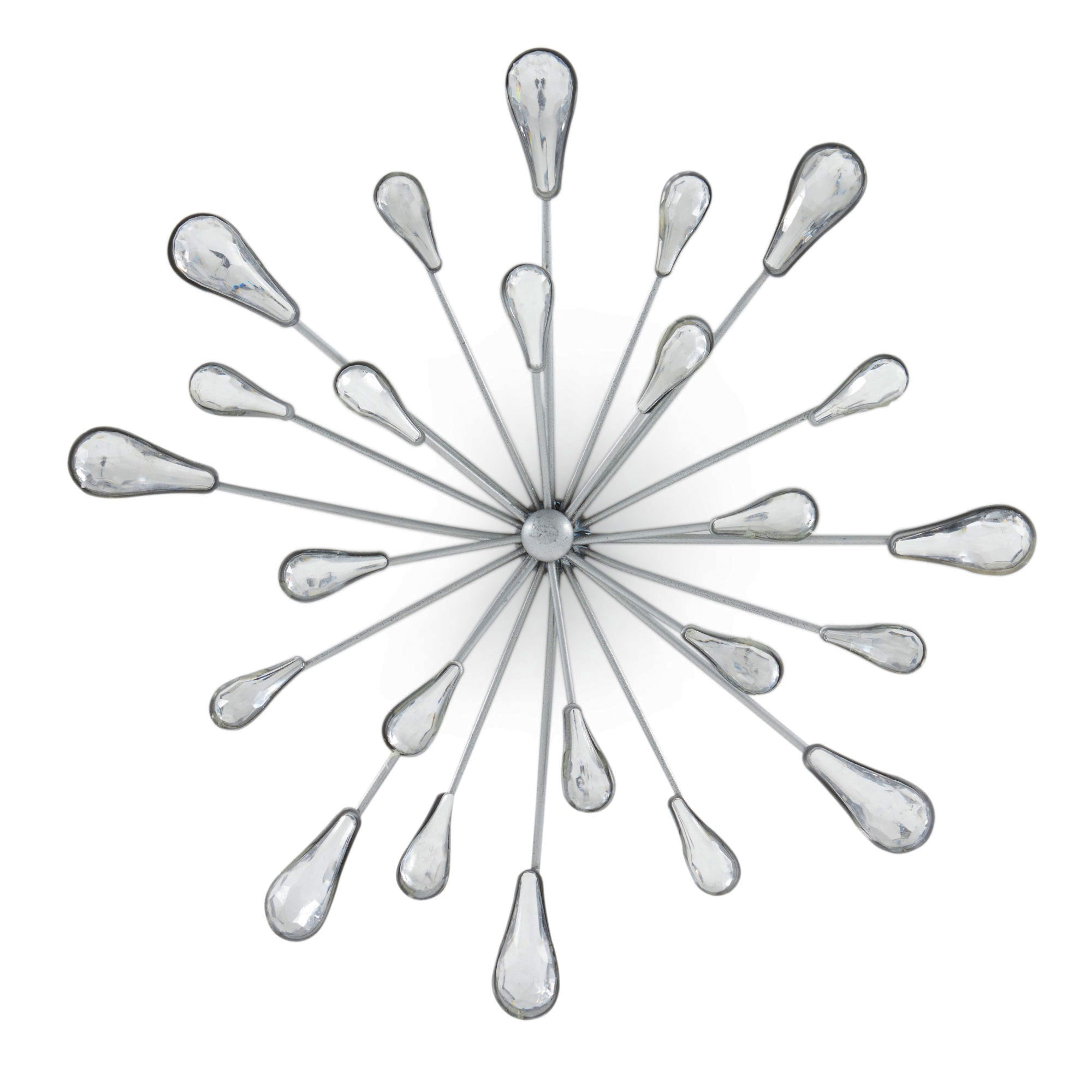 Stratton Home Decor 3 Acrylic Burst Wall Art Set, Silver (Open Box)