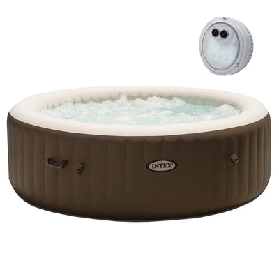 Intex Pure Spa Portable Inflatable Bubble Jet Massage Heated Hot Tub & LED Light