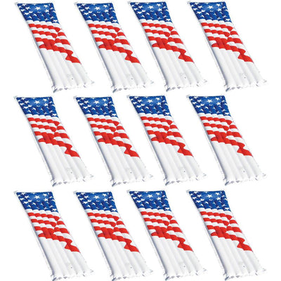 Swimline 72" Inflatable American Flag Swimming Pool Lake Float Raft (12 Pack)