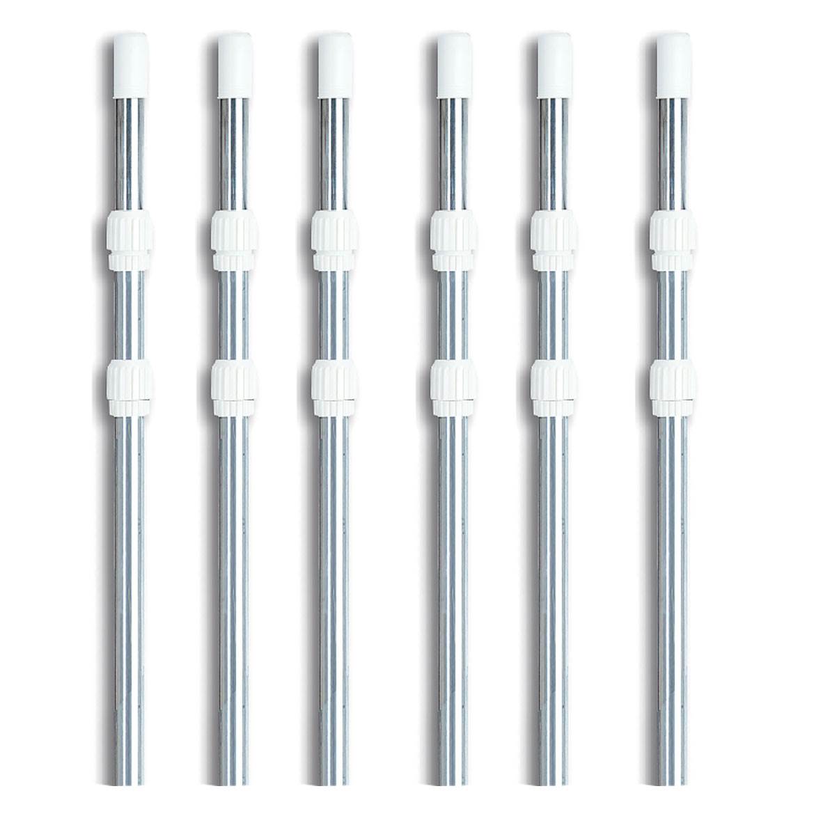 Swimline 8350M 3 Piece Mill Finish Universal Telescopic Pole 4'-12' (6 Pack)