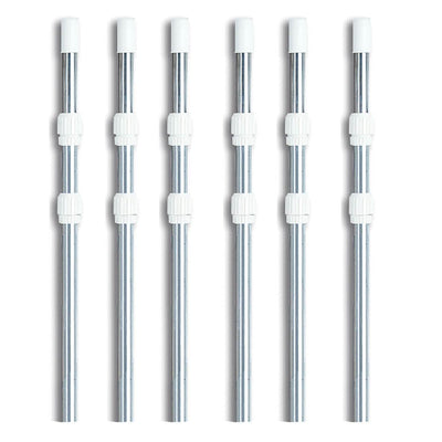 Swimline 8350M 3 Piece Mill Finish Universal Telescopic Pole 4'-12' (6 Pack)