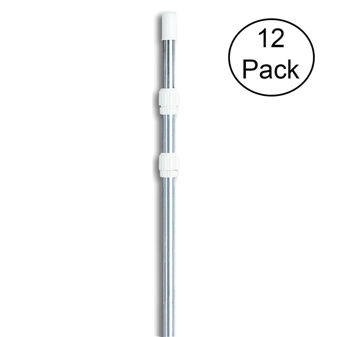 Swimline 8350M 3 Piece Mill Finish Universal Telescopic Pole 4'-12' (12 Pack)