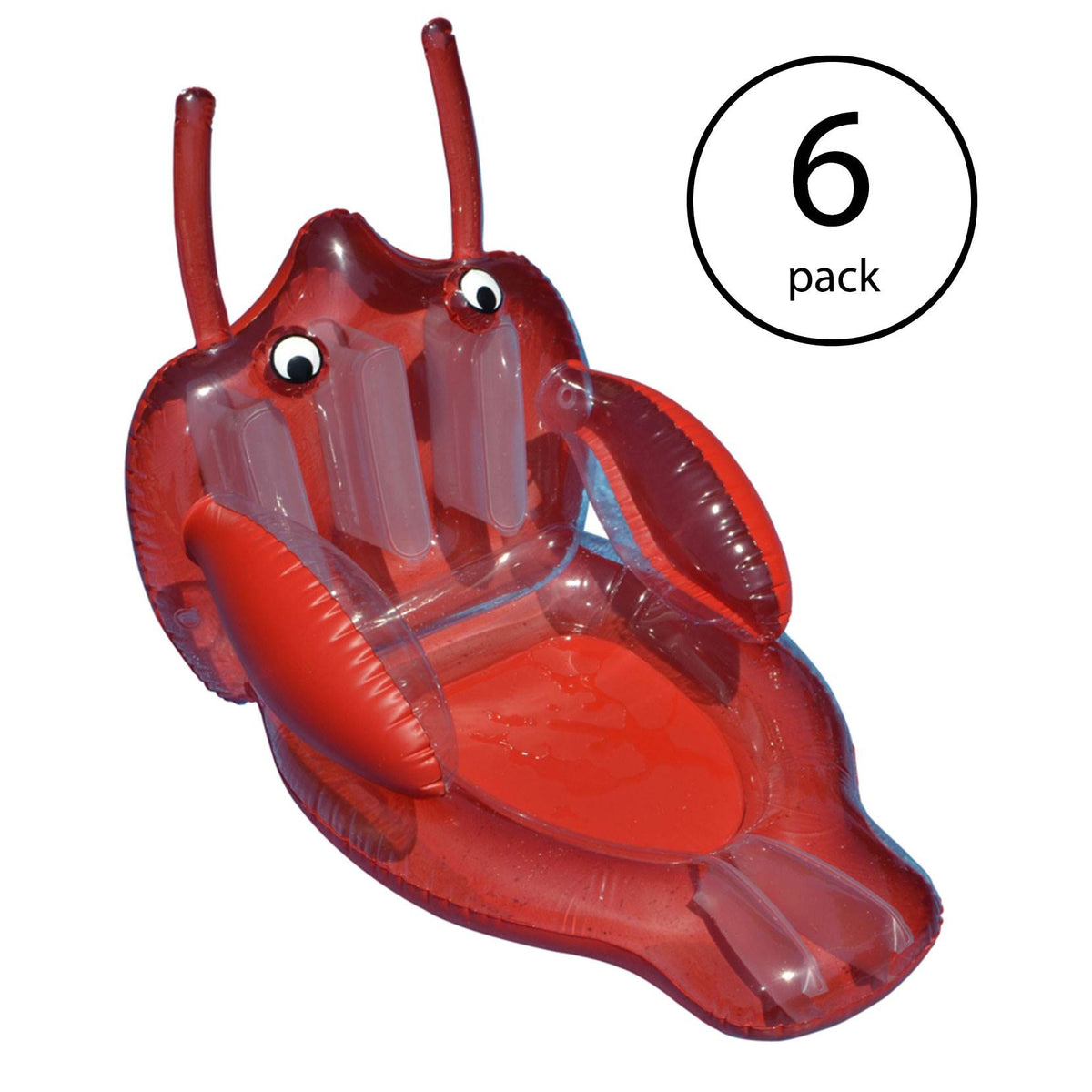 Swimline Swimming Pool Rideable Giant Inflatable Lobster Float Lounger (6 Pack)