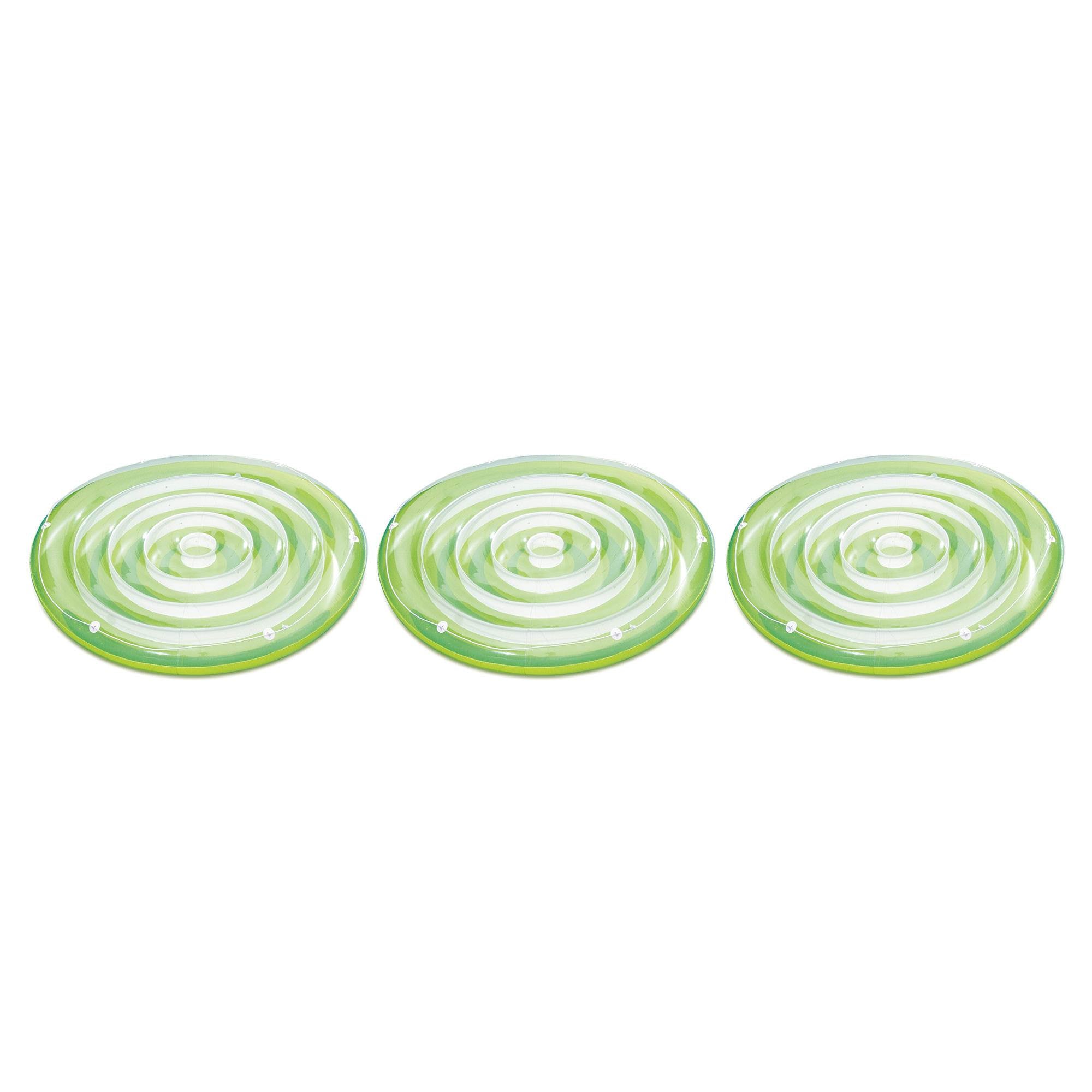 Summer Waves 65" x 7" Inflatable Splash Island Swirl Pool Tube Float (3 Pack)