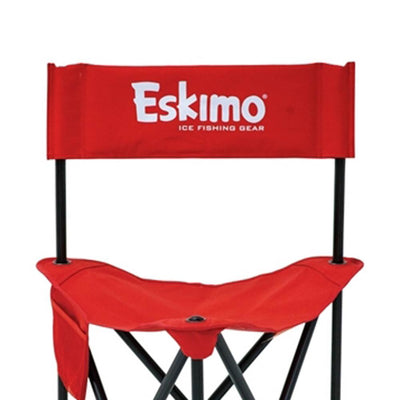 Eskimo 27613 Extra Large XL Portable Folding Ice Fishing Gear Seat Chair, Red