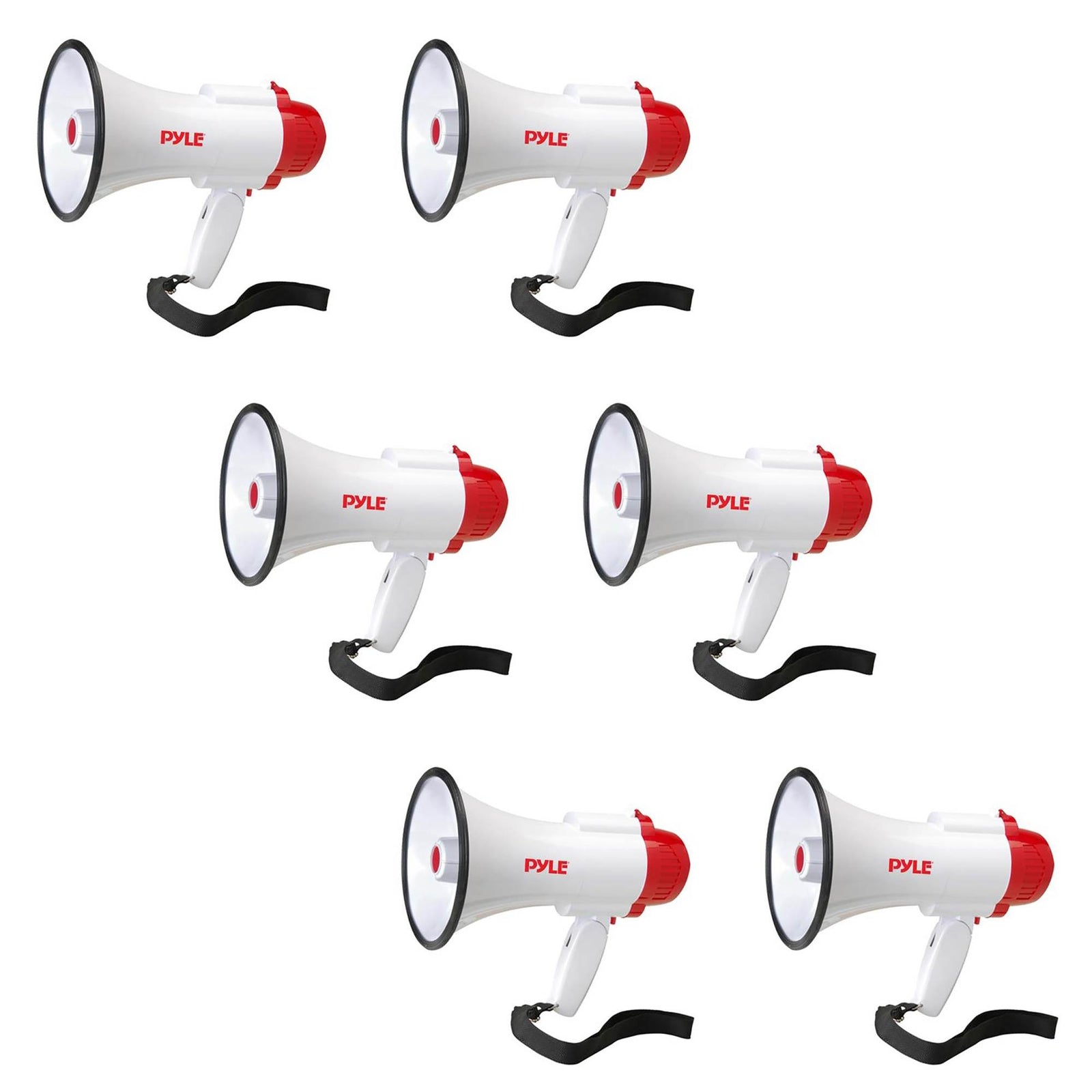 Pyle Pro Handheld Megaphone Bull Horn with Siren and Voice Recorder (6 Pack) - VMInnovations
