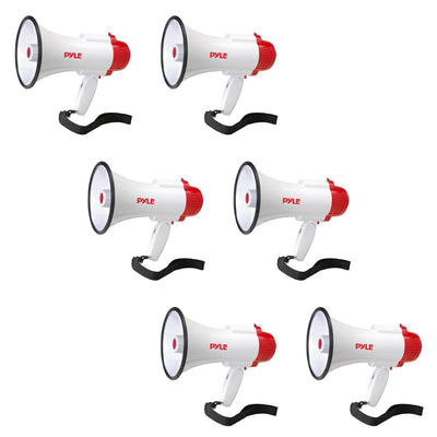 Pyle Pro Handheld Megaphone Bull Horn with Siren and Voice Recorder (6 Pack) - VMInnovations