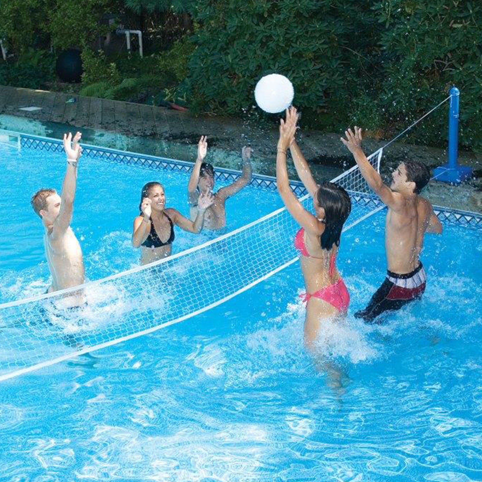 Swimline Cross In Ground Swimming Pool Nylon Volleyball Net with Ball (6 Pack)