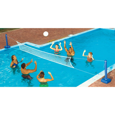 Swimline Cross In Ground Swimming Pool Volleyball Net & Basketball Hoop w/Balls - VMInnovations