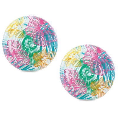 Summer Waves 65" x 65" x 7" Hibiscus Island Lounge Swimming Pool Raft (2 Pack)