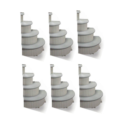 Confer Gray 4-Step Above Ground Swimming Pool Entry Steps Curved Add-on (6 Pack)