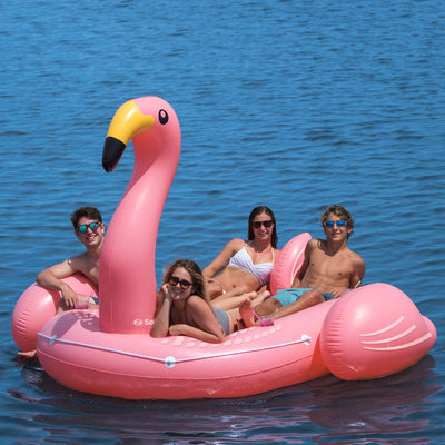 Swimline Giant Flamingo Inflatable Ride On Solstice Swimming Pool Float (2 Pack)