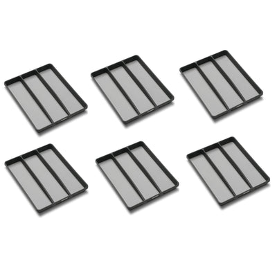 MadeSmart Large Kitchen 3 Compartment Utensil Tray Drawer Organizer (6 Pack)