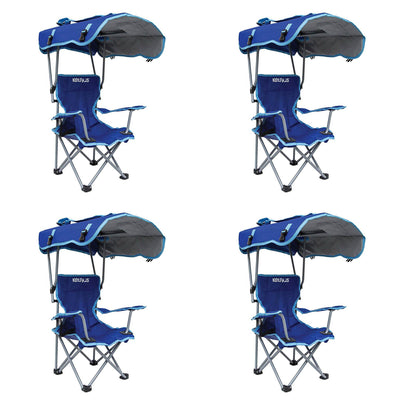 Kelsyus Kids Original Canopy Folding Backpack Lounge Chair, Blue (4 Pack)