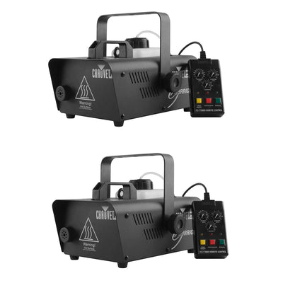 Chauvet DJ Hurricane 1200 1.0L Pro Fog/Smoke Machine with Wired Remote (2 Pack) - VMInnovations