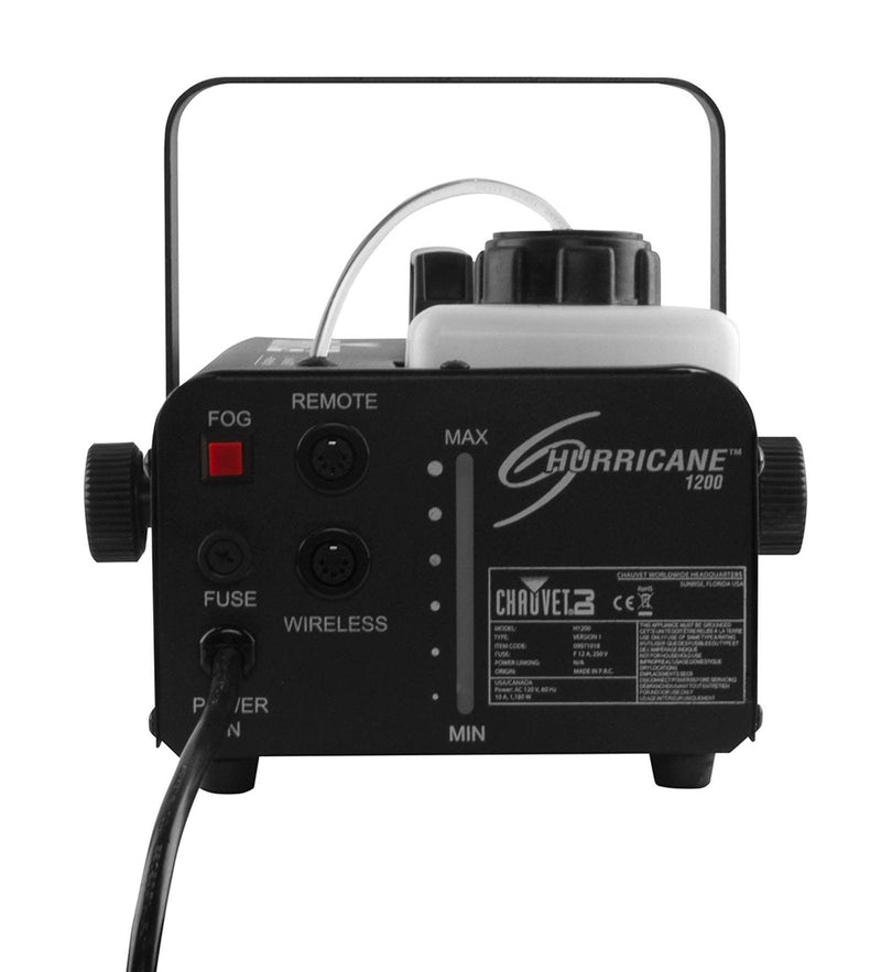 Chauvet DJ Hurricane 1200 1.0L Pro Fog/Smoke Machine with Wired Remote (2 Pack)