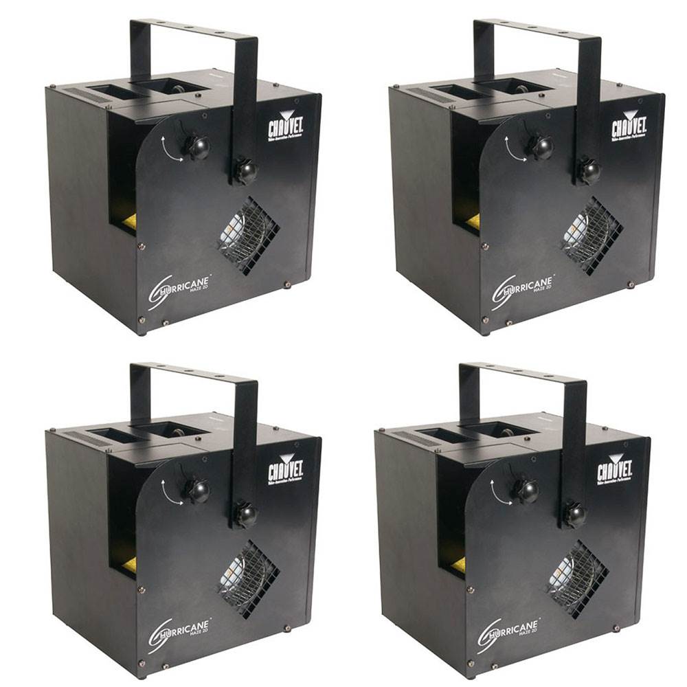 Chauvet Hurricane Haze 2D Water Based DJ Smoke Fog Machine w/ Remote (4 Pack) - VMInnovations