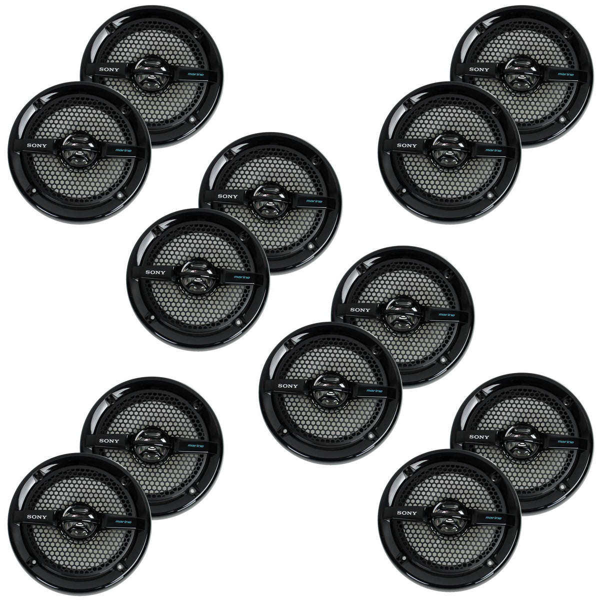Sony XS-MP1611B 6.5" 140W Dual Cone ATV/UTV Speakers Stereo Black (12 Pack)