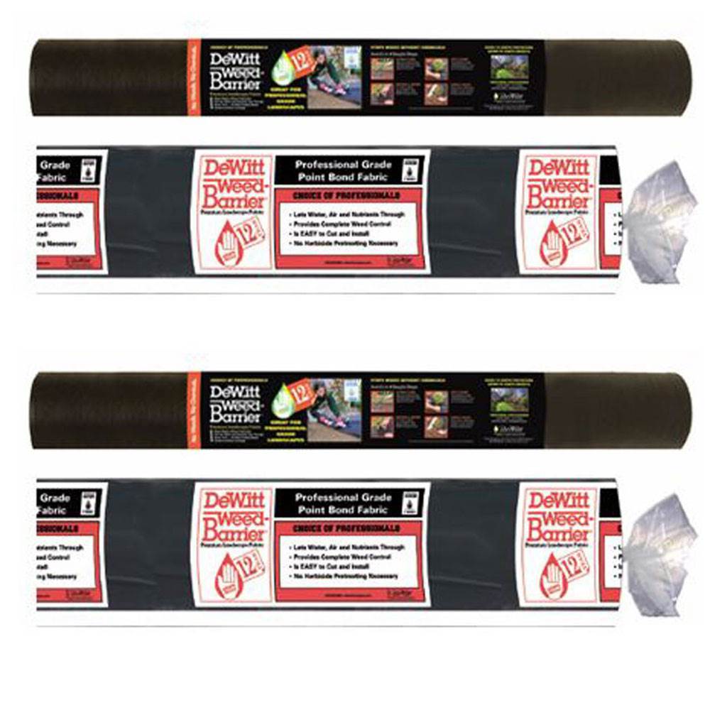 DeWitt 12 Year 300x6 Feet 3 Ply Nonwoven Landscape Fabric Weed Barrier (2 Pack)
