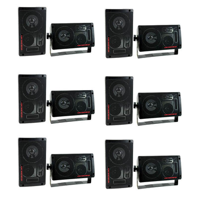 Pyramid 300W 3-Way Car Audio Mini Box Speakers Stereo System Indoor (6 Pack)
