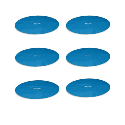 Intex 18 Foot Round Easy Set Blue Vinyl Solar Cover for Swimming Pools (6 Pack)