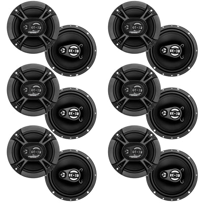 Soundstorm EX365 6.5 Inch 150W 3-Way Car Coaxial Audio Black Speakers (12 Pack)