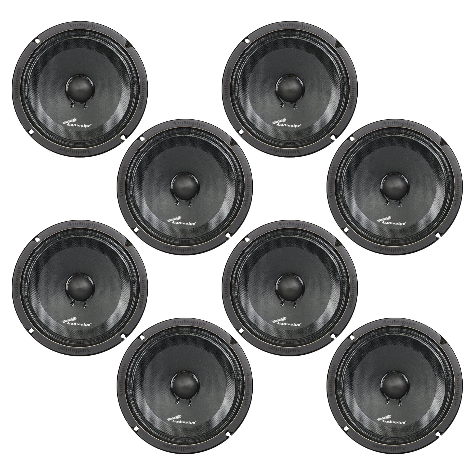 Audiopipe APMB-8SBC 250 Watt 8" Low Mid Frequency Car Audio Loudspeaker (8 Pack)