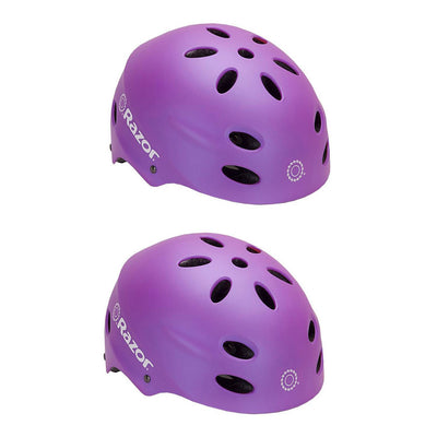 Razor V17 Youth Skateboard Scooter Unisex Adjustable Protective Helmet (2 Pack)