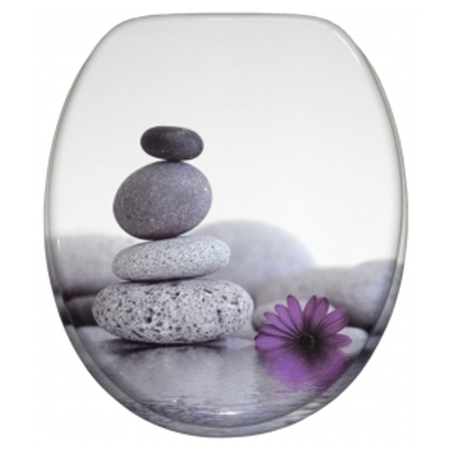 Sanilo 114 Round Soft Close Molded Wood Toilet Seat, Energy Stones (Used) - VMInnovations