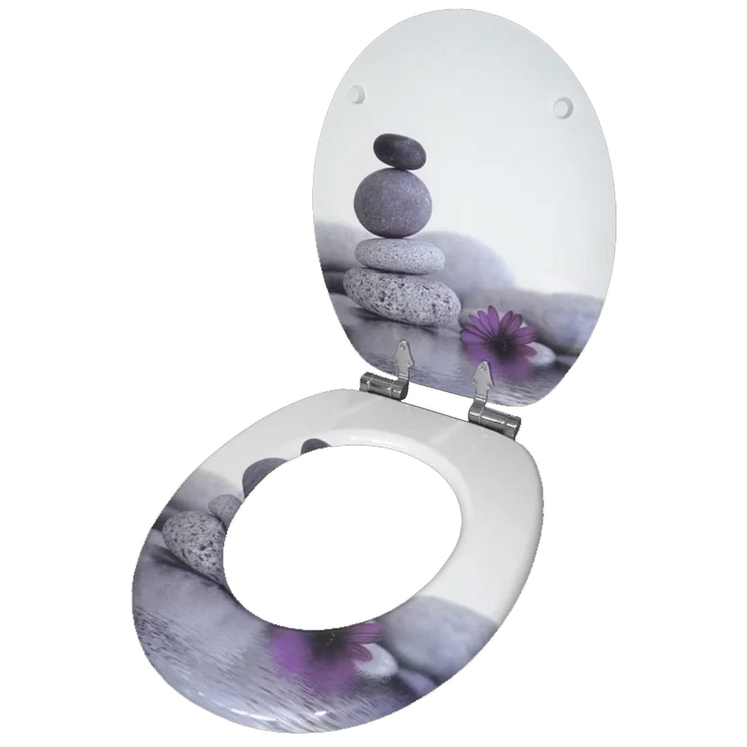 Sanilo 114 Round Soft Close Molded Wood Toilet Seat, Energy Stones (Used) - VMInnovations