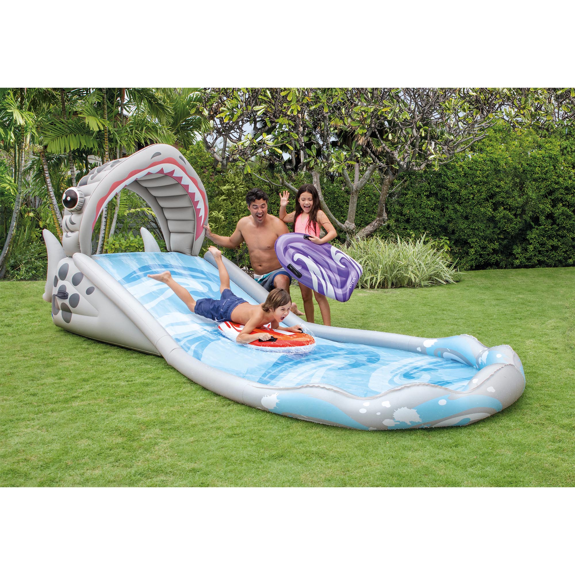 Intex Inflatable Surf 'N Slide Kids Play Center & Dinoland Kids Play Center Pool - VMInnovations
