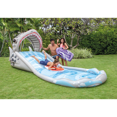 Intex Inflatable Kids Backyard Water Slide with Surf Riders & Electric Air Pump