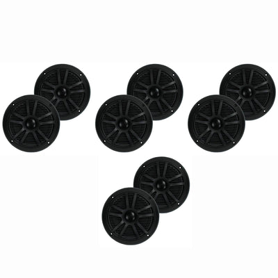 BOSS Audio 6.5 Inch 180W Dual Cone Black Marine Audio Speakers (Pair) (8 Pack)